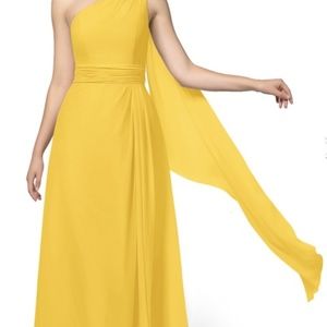Marigold/Yellow Size 0 one-shoulder dress